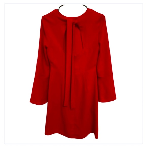 BANANA REPUBLIC LONG SLEEVE RED DRESS - Picture 1 of 6